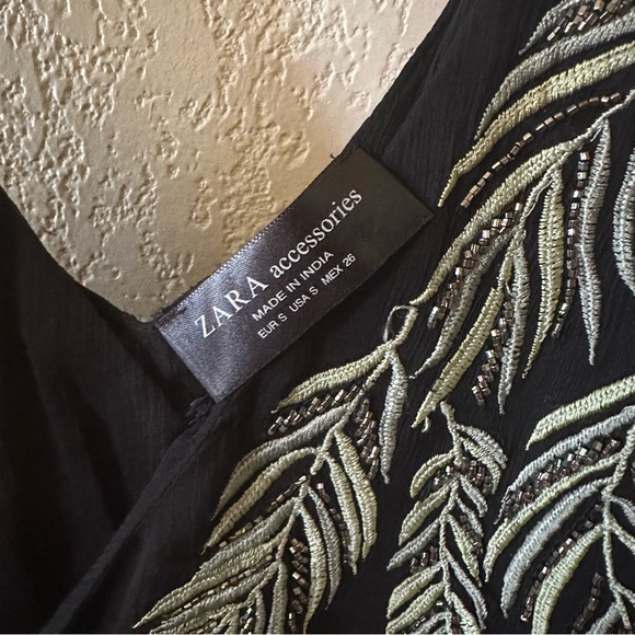 Zara Black and Green/Silver Embellished Bodysuit - Picture 3 of 5